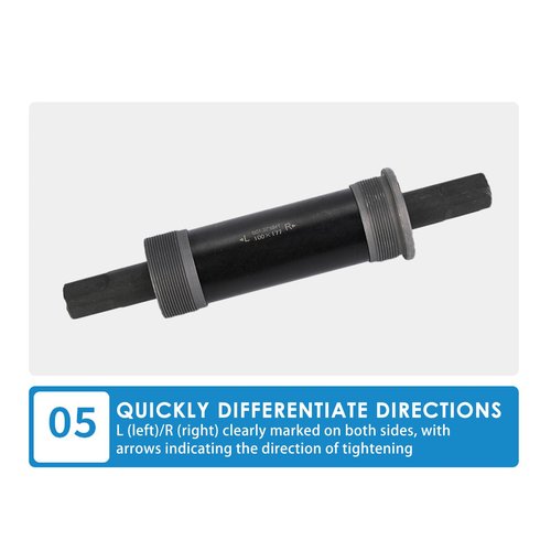 Threaded Bottom Bracket, Tapered Design with Screws Fat Bike Bottom Bracket 177mm Width for Snow Cycling Winter Adventure Riders Fat Tire Biking and All-Terrain Cold Weather Riding