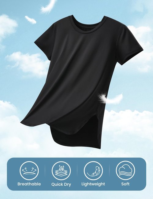Cosy Pyro Workout Tops for Women - 4-Pack UPF 50+ Short Sleeve Yoga & Running Tees
