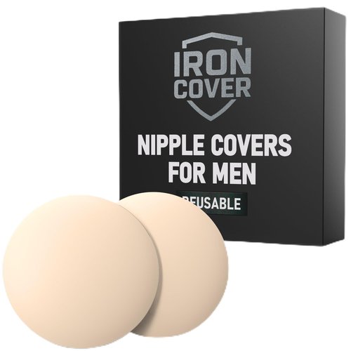 Iron Cover Reusable Nipple Cover for Men - Anti-Chafing Gyno Silicone Guards - Ideal for Gynecomastia and Comfort - Seamless Invisible Design for Sports, Exercise, Everyday Use