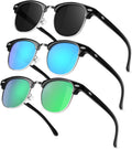 Skiennix Kids Polarized Sunglasses - Retro Semi-Rimless Frame with UV Protection | Stylish Shades for Boys & Girls