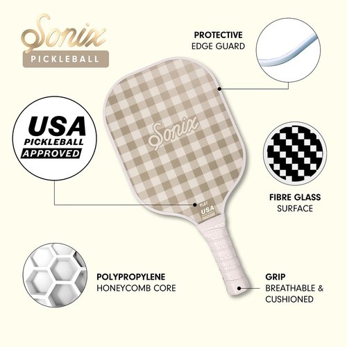 Sonix | Stylish Premium Pickleball Paddle | Fiberglass Surface, Non-Slip Cushion Grip| Single Pickle Ball Racket | Pink Floral Print | Cottage Floral Pink