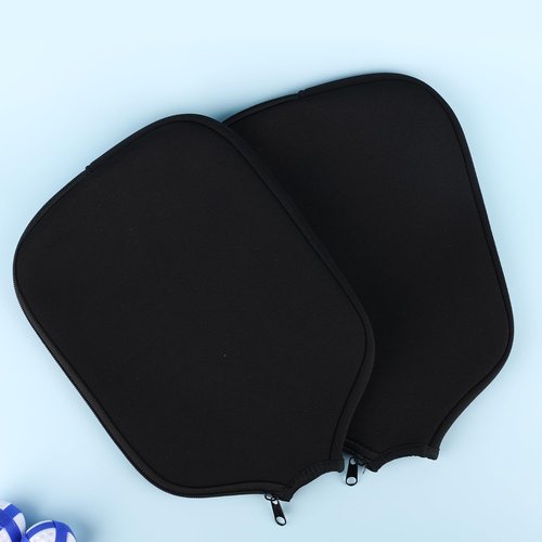 2pcs Neoprene Pickleball Paddle Covers, Universal 8.6 x 12.2 inch, USAPA Standard & Elongated Paddles Neoprene Sleeve Fits Most Pickleball Paddles (Black)