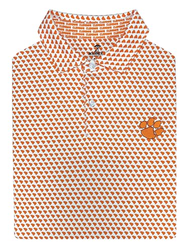 Warner Safari Clemson Tigers Men's Golf Polo Shirt - Orange, Size Large, Officially Licensed