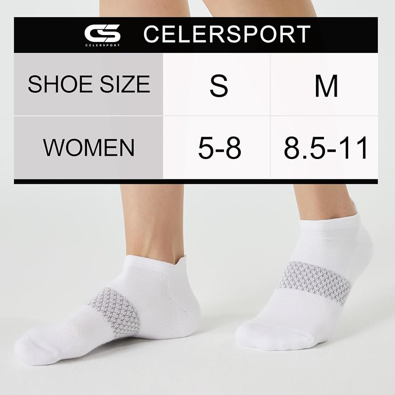 Morandi+Medium - 5 Pairs Women's Ankle Running Socks Cushioned Athletic Sport Socks with Tab