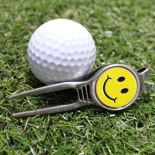 GOLTERS Golf Divot Repair Tool with Ball Marker, A Unique and Multi-Functional Golf Accessory, Nickel (Black 3)