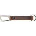 Trayvax Keyton Leather Keychain, Quick Release Carabiner Clip Key Chain for Men and Women, Stainless Steel, Raw Mississippi Mud