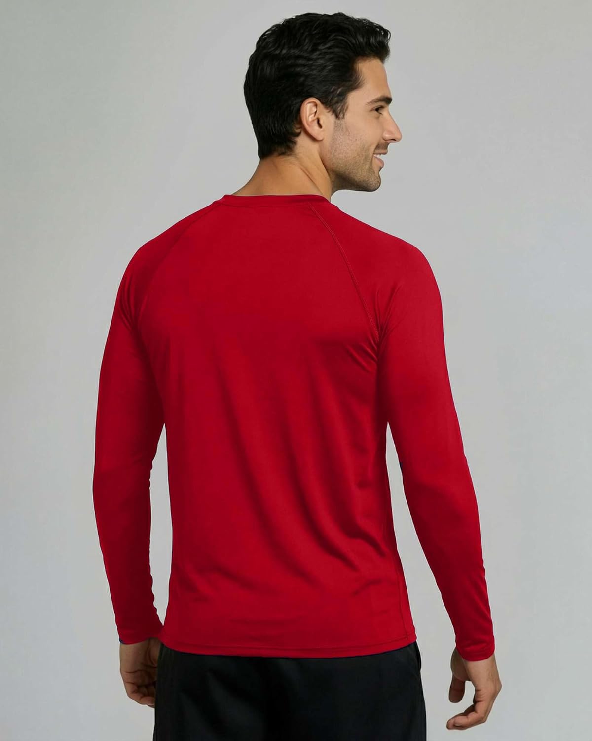 Real Essentials Men's Long Sleeve Rash Guard Shirt - UPF 50+ Sun Protection | Quick Dry (Big & Tall)