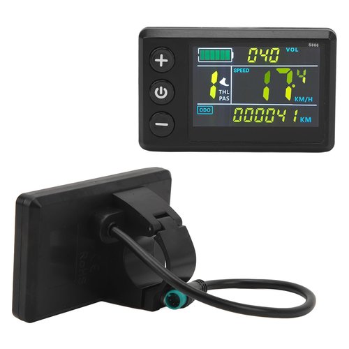 Electric Bike LCD Display Meter, ABS S866 Electric Bike Scooter Color Screen Display Control Panel for Electric Scooter Ebikes Lithium Modification Accessories