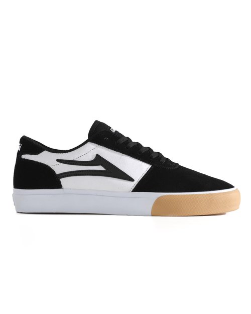 Lakai Manchester Mens Skate Shoes – Black White Gum Toe Low-Top Skateboard Sneakers for Men – Size 10