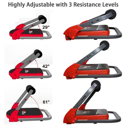 Ab Machine Ab Workout Equipment Sit Up Machine & Exercise Equipment Ab Crunch Machine for Stomach Workout Ab Core Trainer Abdominal Machine for Home Gym with Resistance Bands (Red)