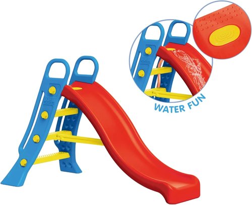 DOLU Big Water Slide - Colorful Outdoor Plastic Slide for Kids | Garden Hose Attachment, Indoor Use