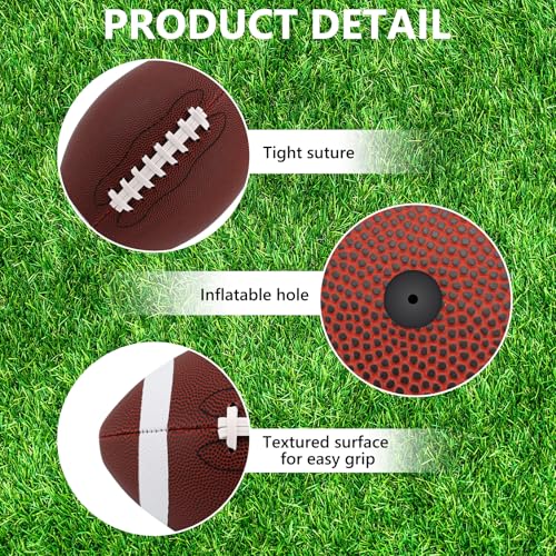 SIKEMAY Size 9 Footballs Bulk Pack with Pump - Indoor & Outdoor American Football Training Set, 12 Pack