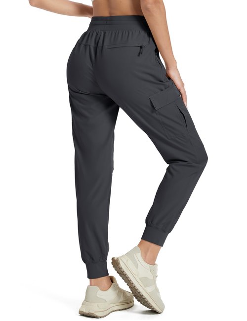 MAGCOMSEN Womens Cargo Hiking Pants Quick Dry Lightweight Joggers with Pockets UPF 50 Athletic Outdoor Casual Gray M