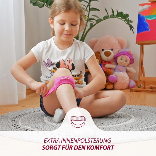 KARM Kids Knee Brace Strap - Osgood Schlatter Knee Brace Youth for Kids, Child - Patellar Tendon Support Patella Band for Pain, Sports, Basketball with 3 Length Adjustable Straps (Single, Pink)