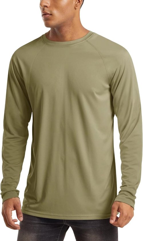 MAGCOMSEN Men's Athletic Long Sleeve Shirt - UPF 50+ UV Sun Protection for Hiking & Running