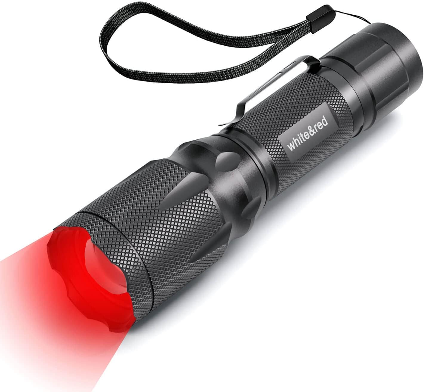 Skiennix Upgraded Red Flashlight - Bright White & High/Low Power Options | Portable Weatherproof LED Torch