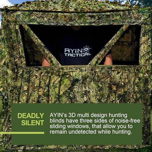 See-Through Hunting Blind - Portable Ground Deer Concealment Tent for Group & Solo Hunts