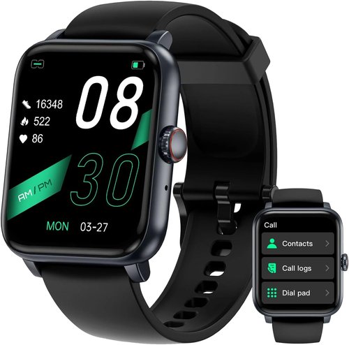 BENIO Fitness Tracker - 1.85" Smartwatch with 24/7 Heart Rate, Spo2 & Sleep Tracking | IP67 Waterproof, 100 Sports Modes