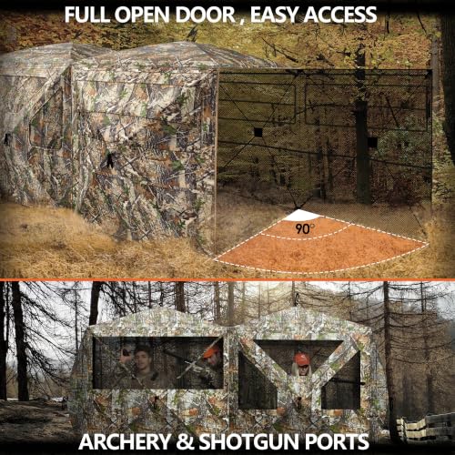 Hunt Quiet 360° See-Through Hunting Blind for 4-6 Hunters