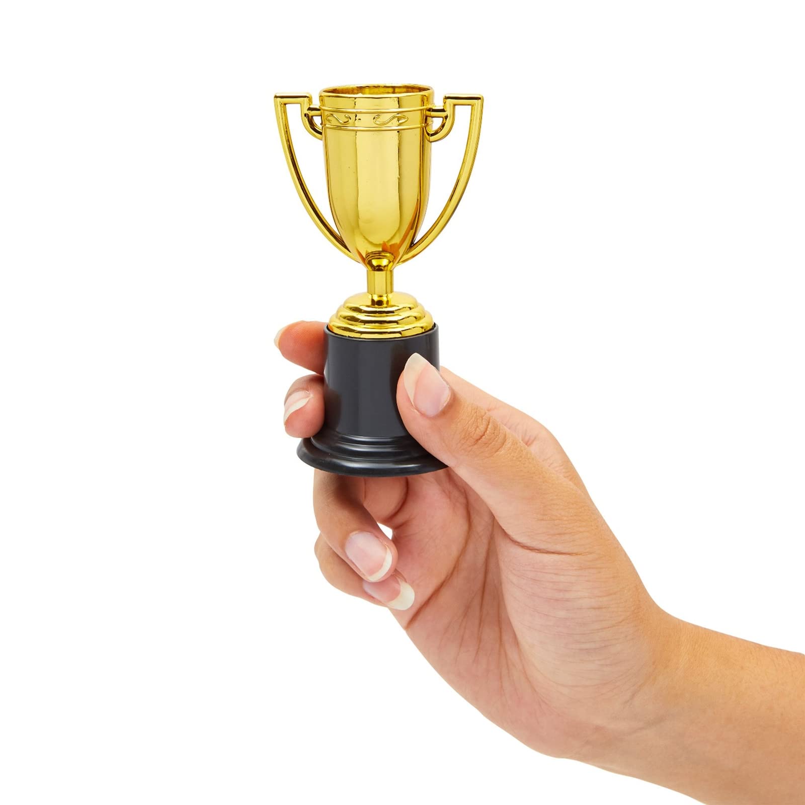 Juvale Mini Trophies Bulk - 4 in, Gold-Plated Plastic, 24-Pack - Trophies for Kids & Adults - Sports, School & Party Awards