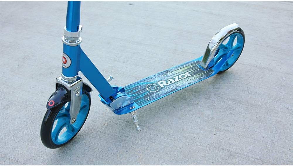Razor A5 Lux Kick Scooter - Foldable Design, Large 8" Wheels, Adjustable Handlebars, Lightweight for Up to 220 lbs