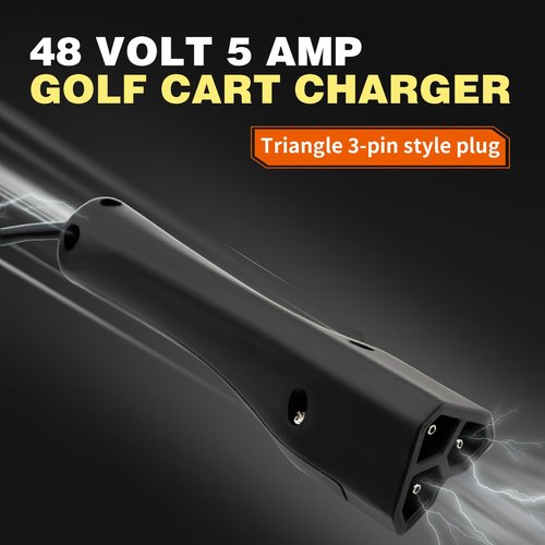 Aspaton 48V Golf Cart Charger with Triangle 3-Pin Style Plug Compatible with RXV DS TXT Club Cart