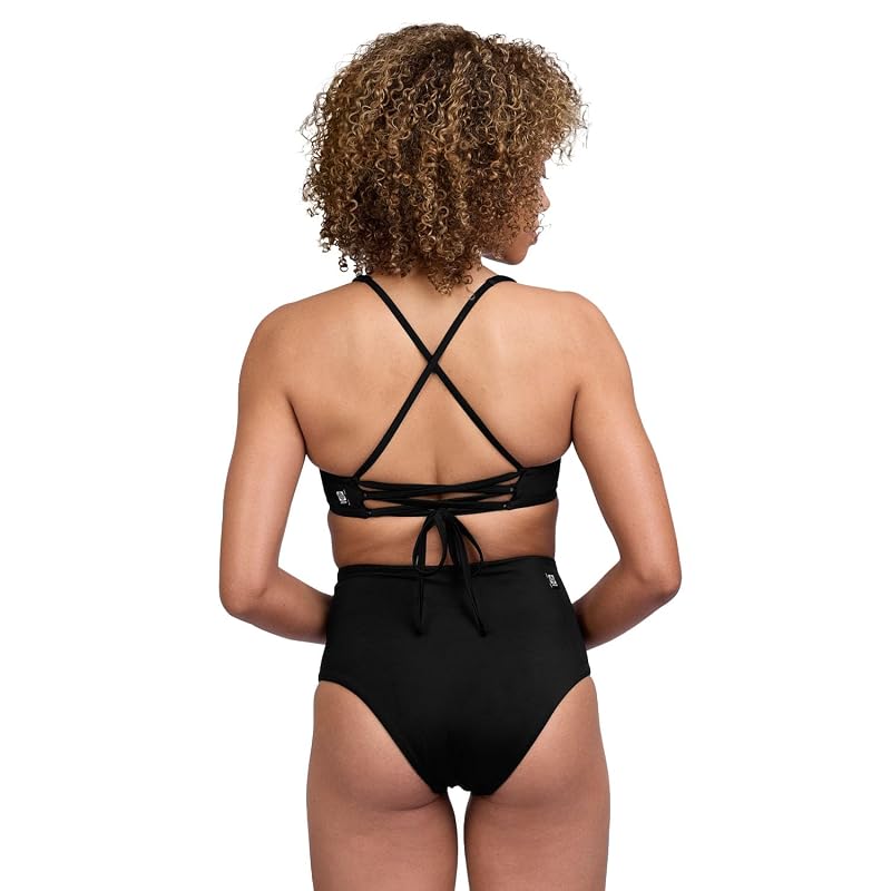 JOLYN Janna High-Waisted Bikini Bottom with Full Coverage - Black (3X) SurfTec