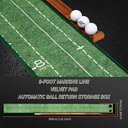 YOUCZON Indoor Golf Putting Green Mat with Dual Holes - Premium Velvet Surface, Portable Practice Aid, Gift for Golfers