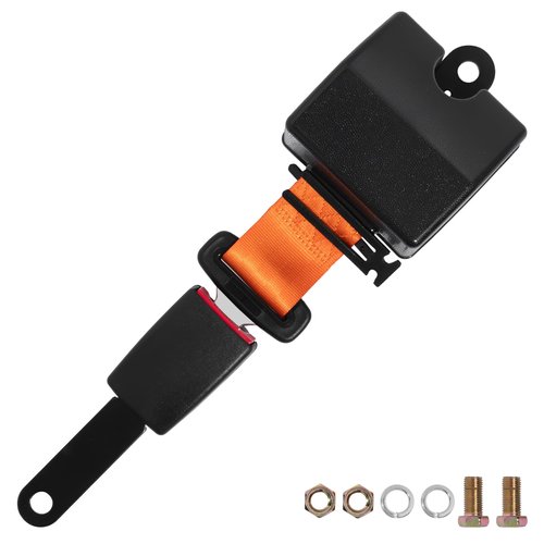 Adjustable Retractable 2-Point Harness Kit, Universal for Tractor Mower Buggy, Includes Mounting Screws (Orange)