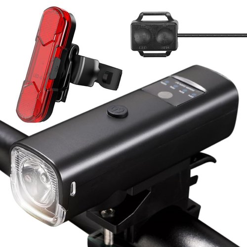 1200 Lumens Bike Lights Front and Back，LED USB Rechargeable Bicycle Light，Bicycle Headlights with Electric Horn，Super Bright Children's and Adult Bicycle Lights，Automatic dimming, 4+4 Lighting Mode