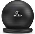 ProBody Pilates Yoga Ball Chair - Exercise Ball with Base for Home Office & Workout | Stability Seat for Back Support