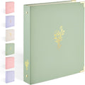 Sooez 1 Inch Cute 3 Ring Binder - Gold Foil & Metal Corners | Recipe Binder for 8.5" x 11" Paper