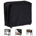 Cooler Cart Cover Waterproof, Universal Patio Cooler Cover for 80-100 Qt Patio Rolling Ice Chest Cart, 600D Oxford Fabric UV-Resistant Outdoor Bar Cart Covers (Black)