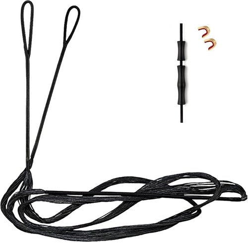 Deerseeker Archery Bow String Replacement - Dacron Bowstring with Finger Protector & 2 Nock Points | 12-16 Strands for Recurve & Longbow (48-70 Inches)