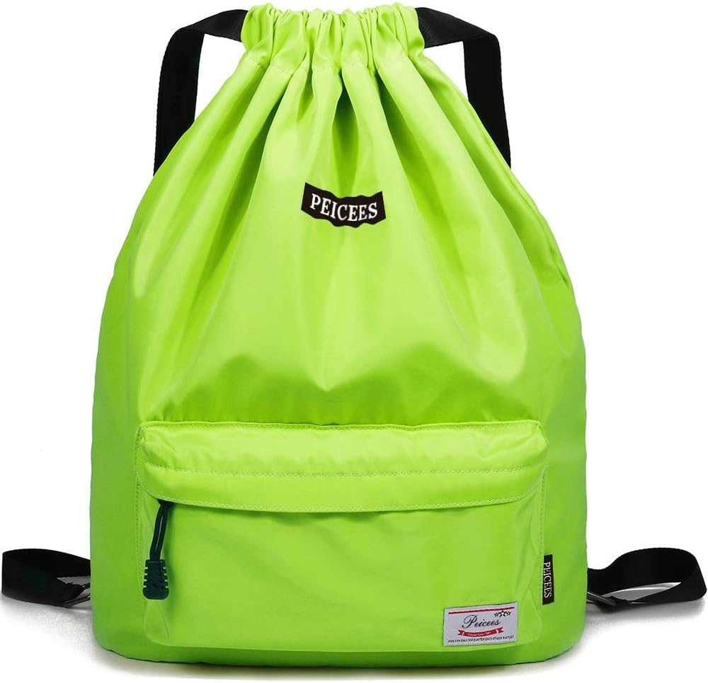 Peicees Waterproof Drawstring Sport Bag - Lightweight Sackpack for Men & Women | Ideal for Gym & Travel