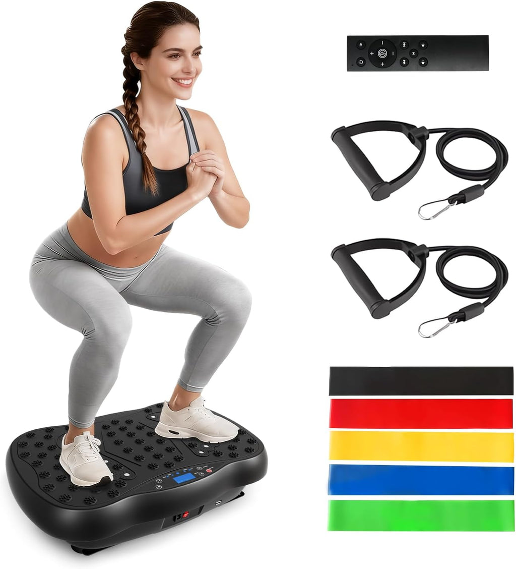 Skiennix Vibration Plate Exercise Machine - 10 Auto Modes & 200 Levels for Weight Loss | 450lbs Capacity