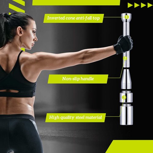 MorningRo 17. 5lb Adjustable Macebell Indian Club for Strength Training Bell 6-in-1 Club Steel for Training Full Body, Muscles, Shoulder, Grips, Forearm Workout in Home Gym Weighted(17.5 Lbs,8kg)