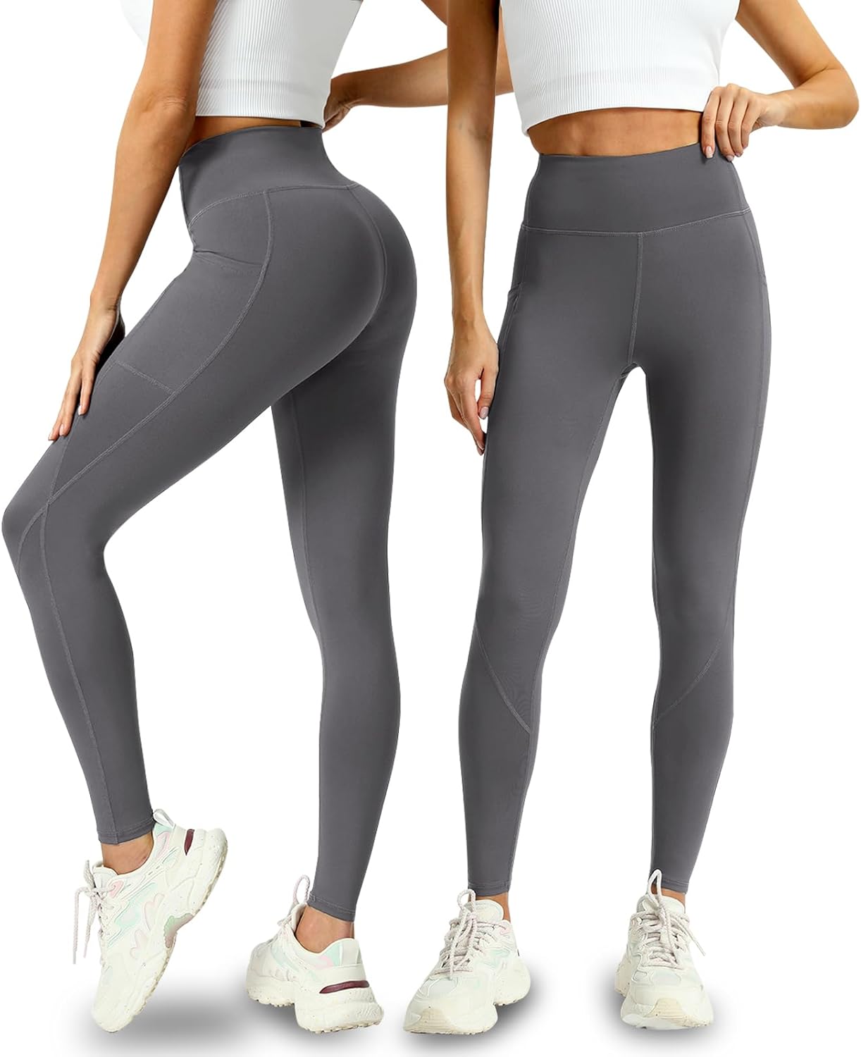 Skiennix Leggings for Women - High Waisted Tummy Control with Pockets | 4 Pack Yoga Pants
