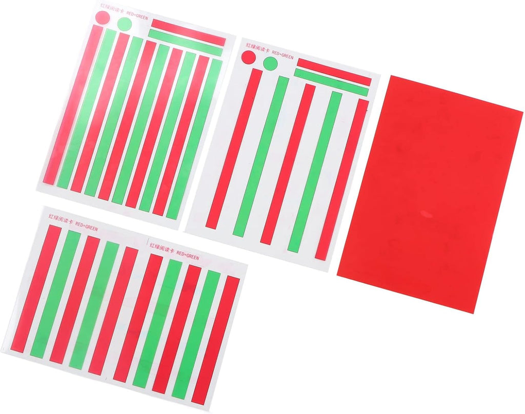 Red Green Vision Correction Cards - Myopia & Strabismus Eye Training Glasses for Amblyopia | Reading Aids