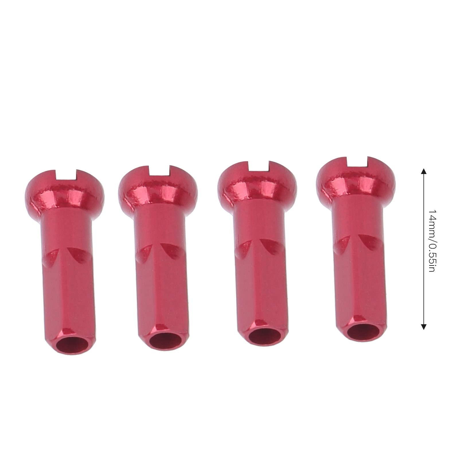 SUNGOOYUE Spoke Nipple, 100Pcs Aluminum Alloy Spoke Cover Nipple Cycling Accessory (Red)