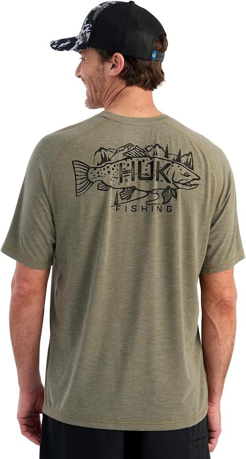 HUK Men's Performance Fishing Shirt - Lightweight Drift Short Sleeve Jersey with UPF Sun Protection