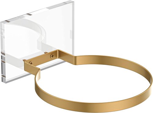 Ball Holder Wall Mount by [Brand Name] - Versatile Sports Ball Display Rack with Acrylic Base & Gold Metal Ring | Perfect for Basketball, Soccer, Football & Volleyball