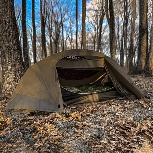 Ultralight Pop Up Bivy Tent for Camping & Hiking - Army Green, Waterproof, 1 Person