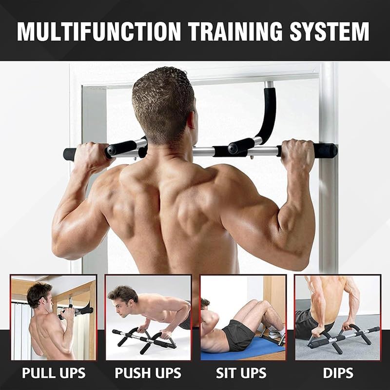 SteelCrush Doorway Pull-Up Bar - Versatile Multi-Grip Chin-Up Bar for Home Fitness & Strength Training