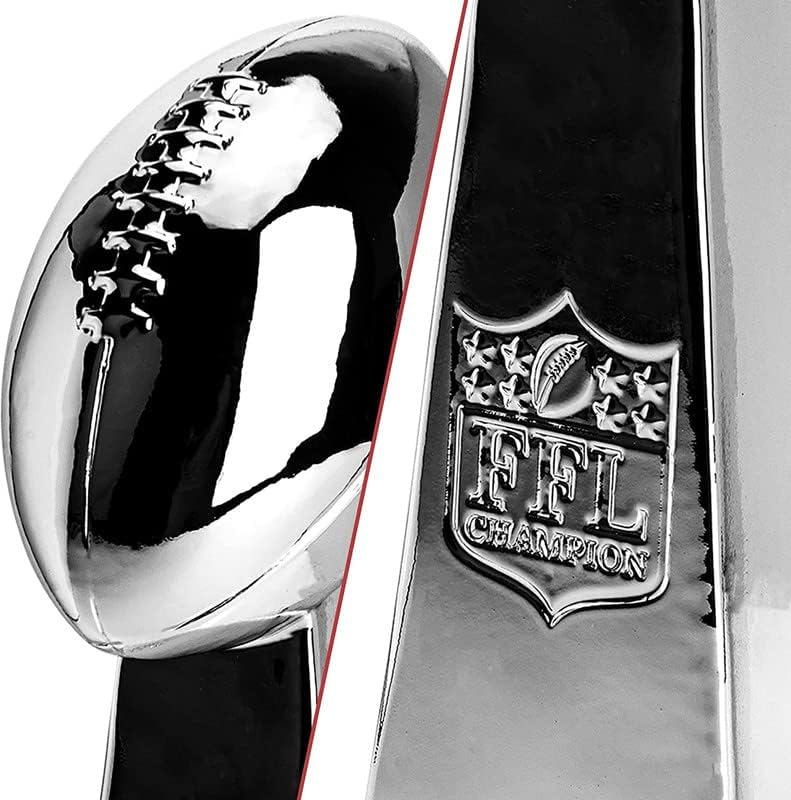 Spire Designs Fantasy Football Trophy - Chrome Replica Championship Award - First Place Winner - 2 Sizes Available