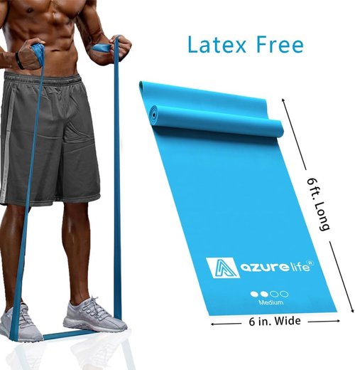 Azurelife Professional Resistance Bands - Non-Latex Elastic for PT, Yoga & Pilates | 8 Yards Roll or 5-7 Ft Length