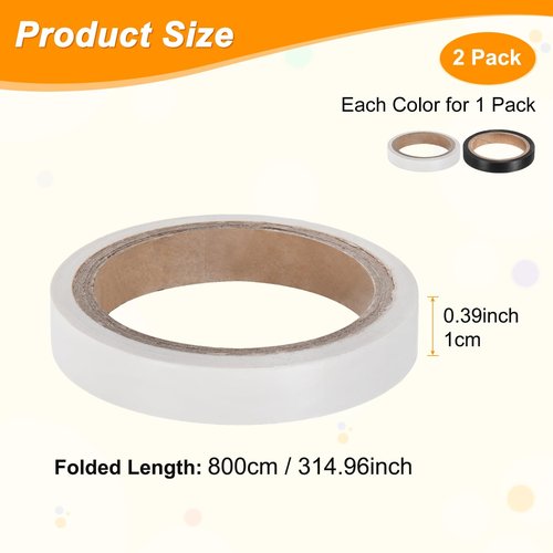 M METERXITY 2-Pack Grip Finishing Tape PVC Racket Wrap Grip Racquet Finishing Tapes for Pickleball/Racquetball/Badminton/Squash/Baseball Bat Handle Black, White