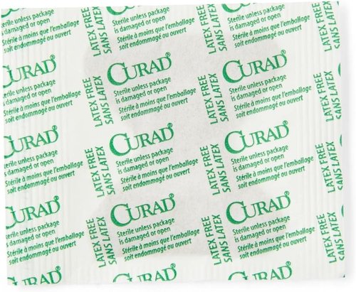 CURAD Flex-Fabric Fingertip Bandages - Skin-Friendly Adhesive, Breathable Fabric, 2 x 1.75 Inches, 100 Count
