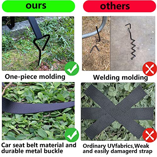 Heavy Duty Trampoline Stakes Anchors Kit - Black 4 Pack 15.84" Galvanized Steel Wind Anchors