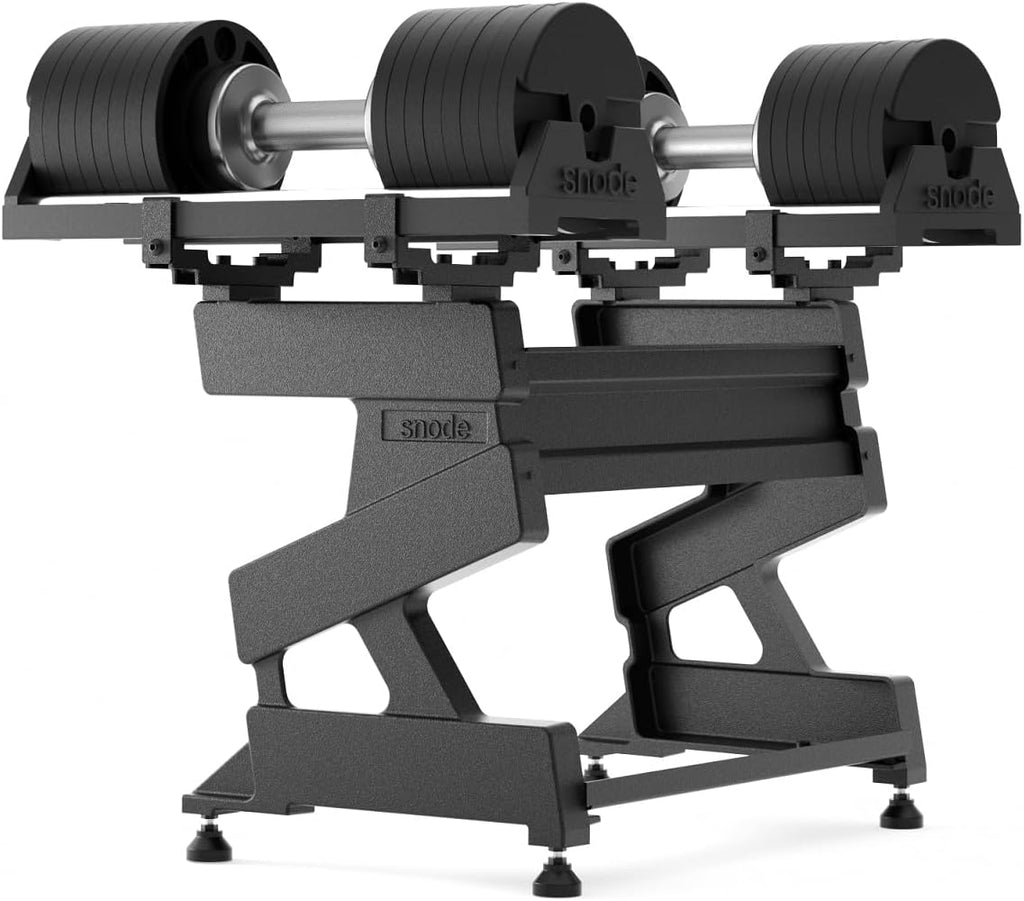 SNODE AD80 Adjustable Dumbbell Set - Drop Proof 80 lbs with Cast Iron Plates & Knurled Handle | Compact Home Gym Equipment